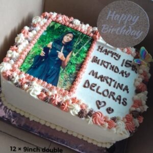 12" by 9" double layered cake