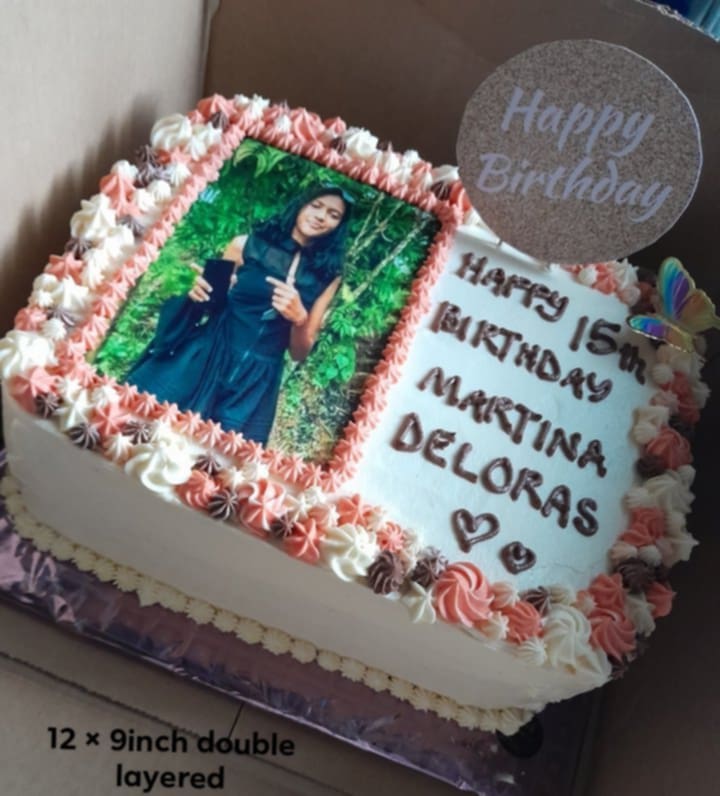 12" by 9" double layered cake