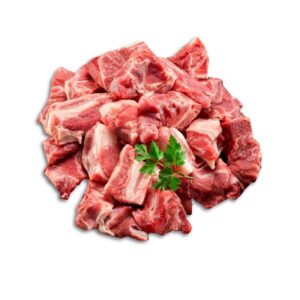 Diced veal beef curry pieces bone in/kg