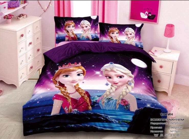 Frozen kids comforter set: 3 piece single bed