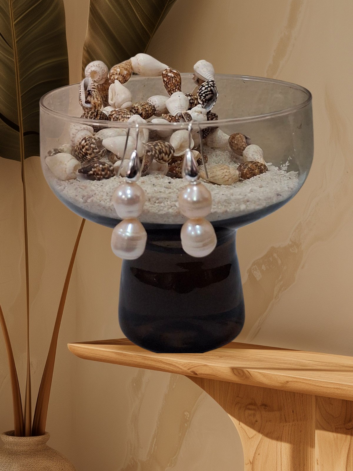 Peach Fresh Water Pearl Earings