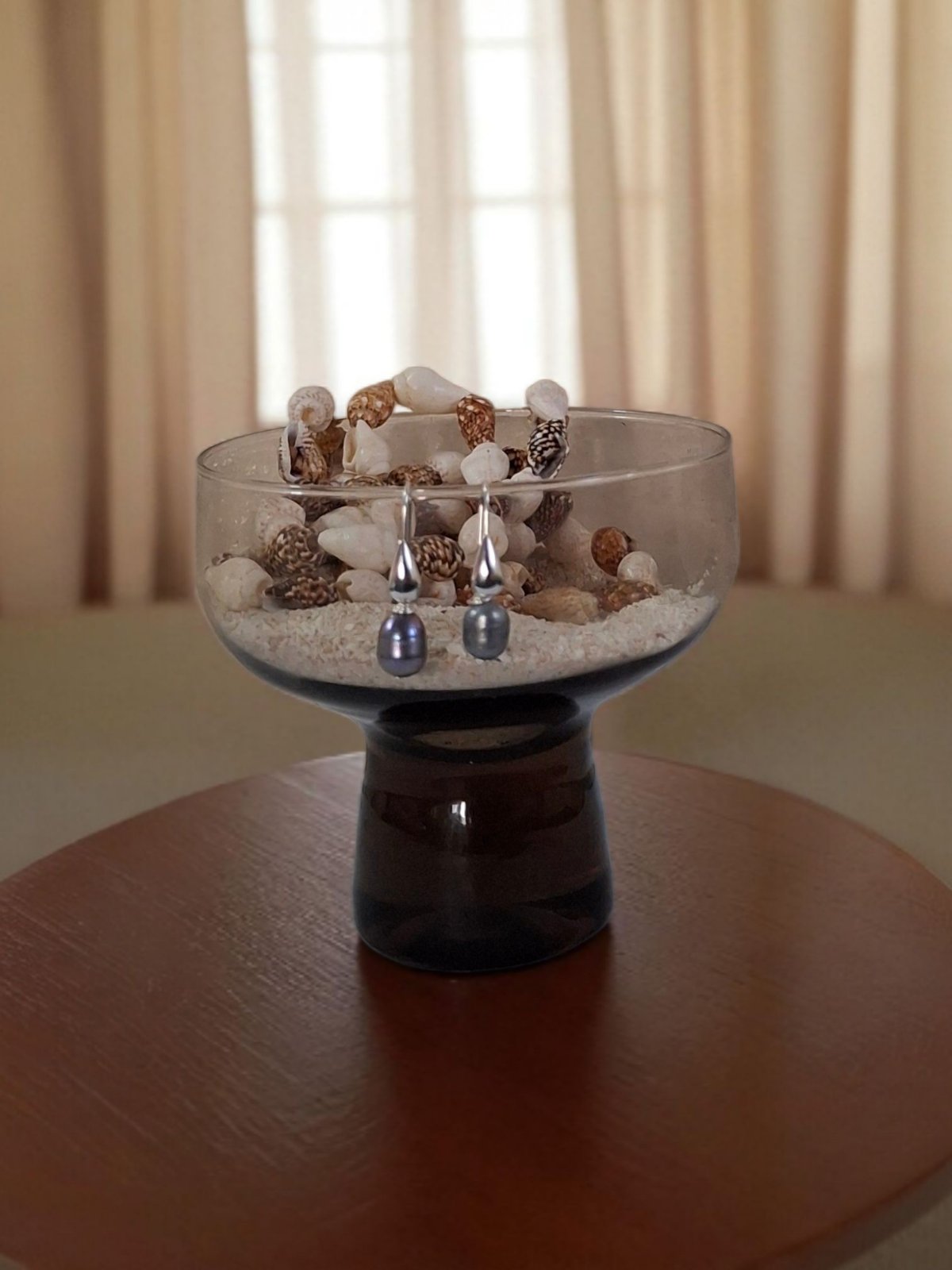 Peacock Colored Freshwater Pearl Earrings.