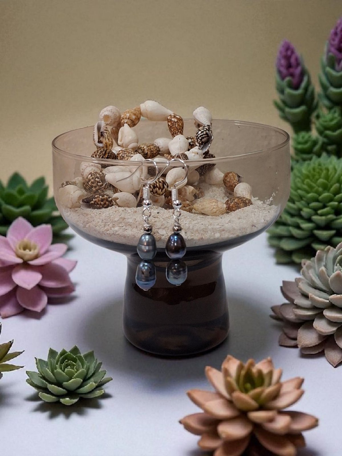 Peacock Colored fresh Water Earring