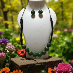 Deep Forest Green and Gold Necklace Set