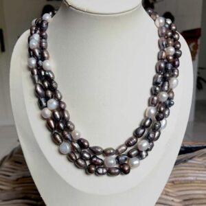Triple strand pearl necklace