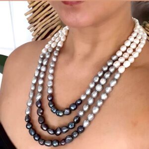 Triple strand pearl necklace