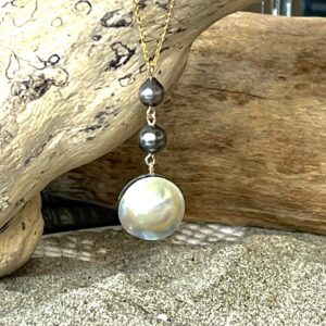 Triple drop pearl pendant